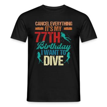 77 ans Plongeur Plongeur Anniversaire Idée Snorkeling - T-shirt homme - noir - Devant - AI Model Male 178 light (178cm)