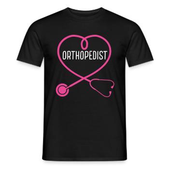 Orthopedist Stethoscope Appreciation Heart - Men's T-Shirt - black - Front - AI Model Male 178 light (178cm)