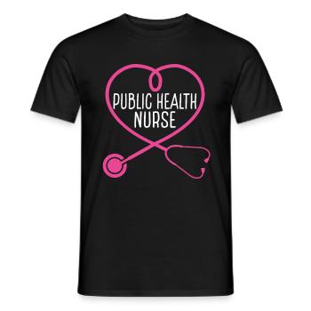 Appréciation du stéthoscope de l’infirmière en santé publique - T-shirt homme - noir - Devant - AI Model Male 178 light (178cm)