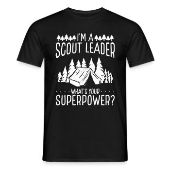 Scouting in the A Scout Leader Boy Scouts Team LeaderS - Men's T-Shirt - black - Front - AI Model Male 178 light (178cm)