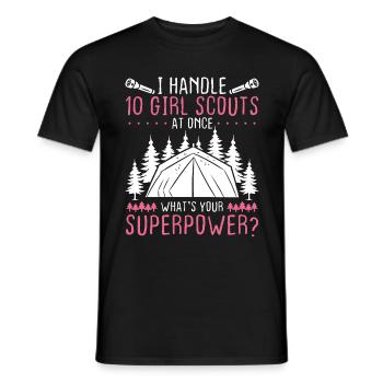 Girl Scout Leader 10 Girl Scouts at once Scouting - Men's T-Shirt - black - Front - AI Model Male 178 light (178cm)