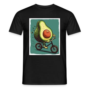 Avocado Bike Bike Abstract Vegetarian Vegan - Men's T-Shirt - black - Front - AI Model Male 178 light (178cm)