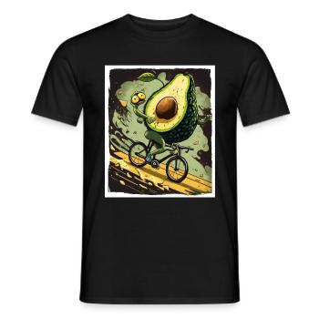 Avocado Bike Bike Abstract Vegetarian Vegan - Men's T-Shirt - black - Front - AI Model Male 178 light (178cm)
