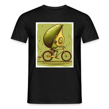Avocado Bike Bike Abstract Vegetarian Vegan - Men's T-Shirt - black - Front - AI Model Male 178 light (178cm)