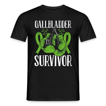 Gallbladder Month Survivor Ribbon Boxing Gloves - Männer T-Shirt - Schwarz - Vorne - AI Model Male 178 light (178cm)