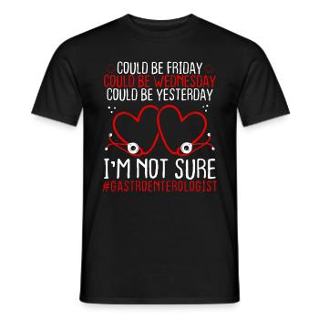 Gastroenterologist Night Shift Worker Stethoscope - Men's T-Shirt - black - Front - AI Model Male 178 light (178cm)