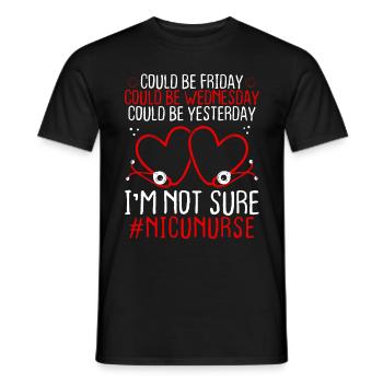 Nicu Nurse Night Shift Worker Stethoscope - Men's T-Shirt - black - Front - AI Model Male 178 light (178cm)