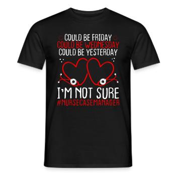 Nurse Case Manager Night Shift Worker Stethoscope - Men's T-Shirt - black - Front - AI Model Male 178 light (178cm)