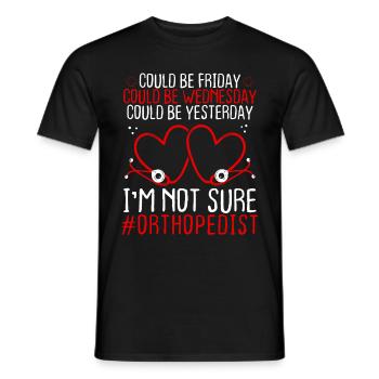 Orthopedist Night Shift Worker Stethoscope - Men's T-Shirt - black - Front - AI Model Male 178 light (178cm)