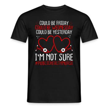 Stéthoscope de nuit pour infirmière en santé publique - T-shirt homme - noir - Devant - AI Model Male 178 light (178cm)