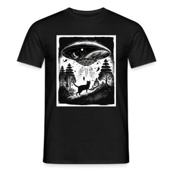 Cat Kitten Space Alien Planet Astronaut - Men's T-Shirt - black - Front - AI Model Male 178 light (178cm)