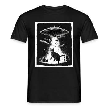 Cat Kitten Space Alien Planet Astronaut - Men's T-Shirt - black - Front - AI Model Male 178 light (178cm)
