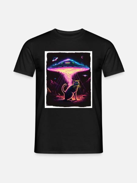 Katze Kätzchen Weltall Alien Planet Astronaut - Männer T-Shirt - Schwarz