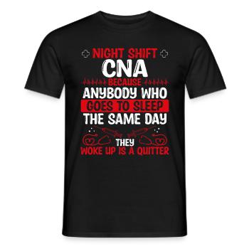 Infirmière auxiliaire de nuit - T-shirt homme - noir - Devant - AI Model Male 178 light (178cm)