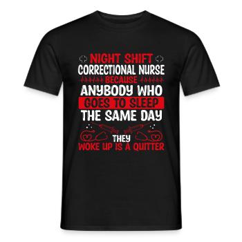 Infirmière correctionnelle de nuit - T-shirt homme - noir - Devant - AI Model Male 178 light (178cm)