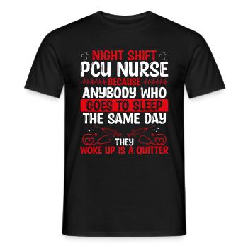Infirmière de l'unité de soins progressifs de nuit - T-shirt homme - noir - Devant - AI Model Male 178 light (178cm)