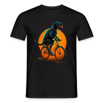 Cute Dog Labrador Bike Rider Driver - T-shirt homme - noir - Devant - AI Model Male 178 light (178cm)