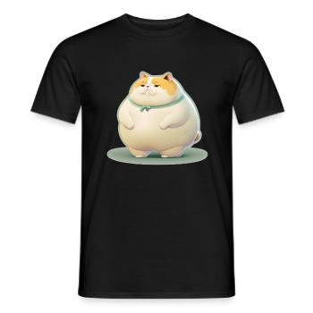 Big Cat Kitten Cute Cat Sleep Tired - Men's T-Shirt - black - Front - AI Model Male 178 light (178cm)