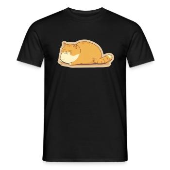 Big Cat Kitten Cute Cat Sleep Tired - Men's T-Shirt - black - Front - AI Model Male 178 light (178cm)
