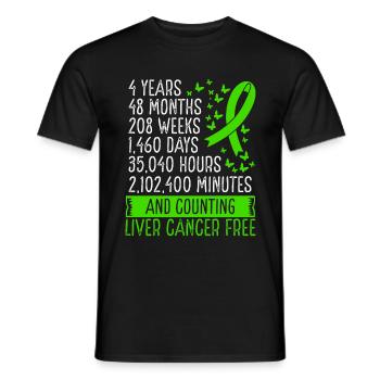 4 Years Liver Cancer Free Ribbon Movement - Männer T-Shirt - Schwarz - Vorne - AI Model Male 178 light (178cm)