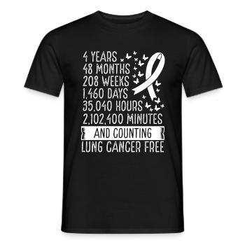 4 Years Lung Cancer Free Ribbon Movement - Männer T-Shirt - Schwarz - Vorne - AI Model Male 178 light (178cm)