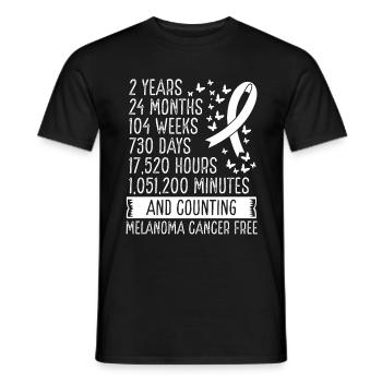 2 Years Melanoma Cancer Free Ribbon Movement - Men's T-Shirt - black - Front - AI Model Male 178 light (178cm)