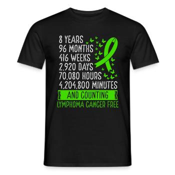 8 Years Lymphoma Cancer Free Ribbon Movement - Men's T-Shirt - black - Front - AI Model Male 178 light (178cm)