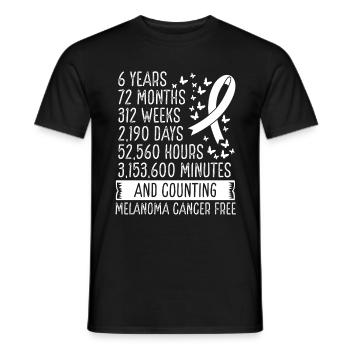 6 Years Melanoma Cancer Free Ribbon Movement - Men's T-Shirt - black - Front - AI Model Male 178 light (178cm)