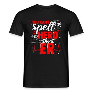 Infirmière de salle d'urgence ER comme dans Hero ER Nurse - T-shirt homme - noir - Devant - AI Model Male 178 light (178cm)