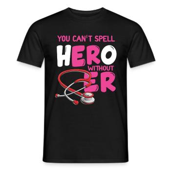Technicien en salle d'urgence Infirmière aux urgences comme dans Hero - T-shirt homme - noir - Devant - AI Model Male 178 light (178cm)