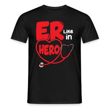 Urgence Room Tech ER comme dans Hero ER Nurse - T-shirt homme - noir - Devant - AI Model Male 178 light (178cm)