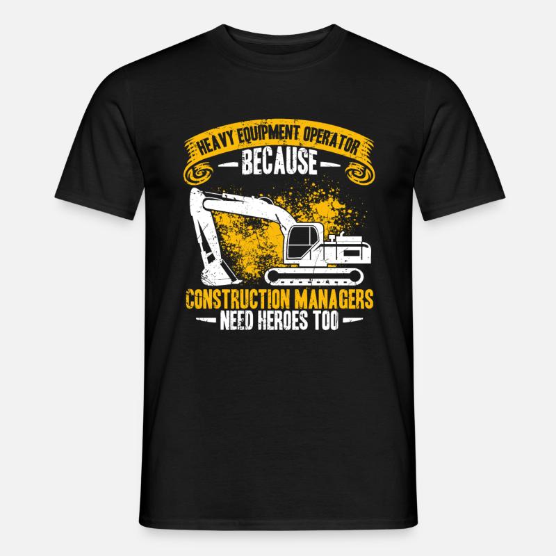 Excavator Operator Manager Worker Backhoe - Männer T-Shirt - Schwarz