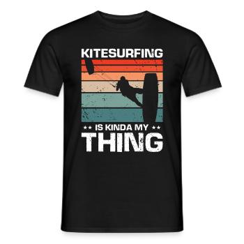Kitesurfing is kinda my thing Kite Kiteboarder - Männer T-Shirt - Schwarz - Vorne - AI Model Male 178 light (178cm)