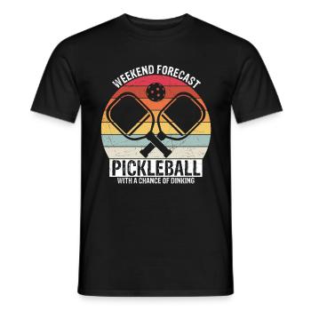Pickleball Dinking Season Weekend Forecast Player - Men's T-Shirt - black - Front - AI Model Male 178 light (178cm)