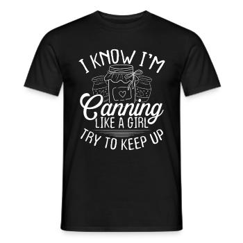 Canning like a Girl Homesteading Food Canner - Männer T-Shirt - Schwarz - Vorne - AI Model Male 178 light (178cm)