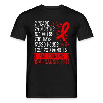 2 Years Oral Cancer Free Ribbon Movement - Männer T-Shirt - Schwarz - Vorne - AI Model Male 178 light (178cm)
