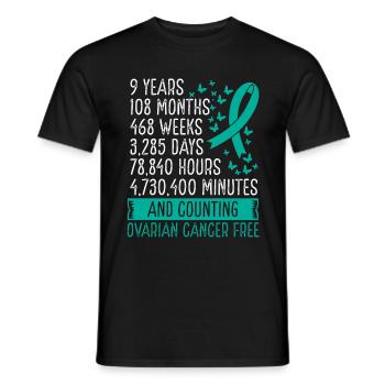9 Years Ovarian Cancer Free Ribbon Movement - Männer T-Shirt - Schwarz - Vorne - AI Model Male 178 light (178cm)