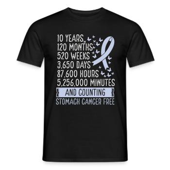 10 Years Stomach Cancer Free Ribbon Movement - Männer T-Shirt - Schwarz - Vorne - AI Model Male 178 light (178cm)