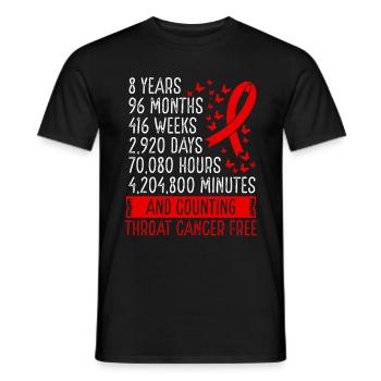 8 Years Throat Cancer Free Ribbon Movement - Männer T-Shirt - Schwarz - Vorne - AI Model Male 178 light (178cm)