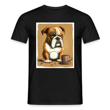 Dog Bulldog Coffee Cup Morning Grouch Cocoa Pug - Men's T-Shirt - black - Front - AI Model Male 178 light (178cm)