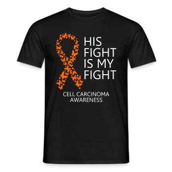 Cell Carcinoma Ribbon Month His Fight is my Fight - Men's T-Shirt - black - Front - AI Model Male 178 light (178cm)