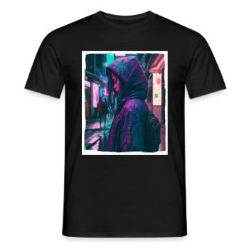 Vaporwave Aestethic Retro Japon Neon Emo Anime - T-shirt homme - noir - Devant - AI Model Male 178 light (178cm)