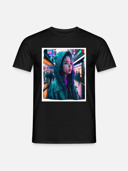 Vaporwave Aestethic Retro Japan Neon Emo Anime - Männer T-Shirt - Schwarz