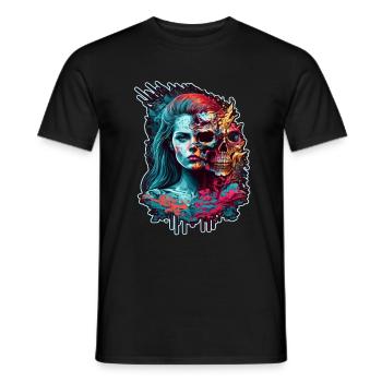 Evil Old Woman Horreur Squelette Démon Bikerin - T-shirt homme - noir - Devant - AI Model Male 178 light (178cm)