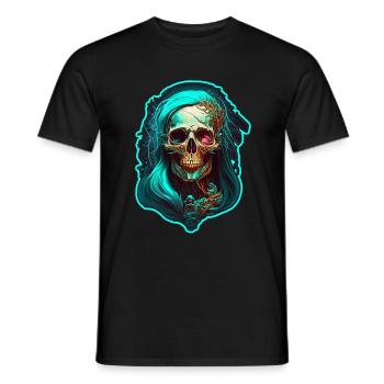Evil Old Woman Horreur Squelette Démon Bikerin - T-shirt homme - noir - Devant - AI Model Male 178 light (178cm)