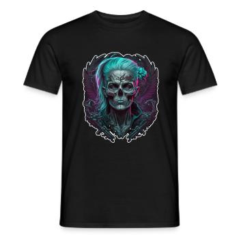 Evil Old Woman Horreur Squelette Démon Bikerin - T-shirt homme - noir - Devant - AI Model Male 178 light (178cm)
