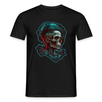 Böse Alte Frau Horror Skelett Dämon Bikerin - Männer T-Shirt - Schwarz - Vorne - AI Model Male 178 light (178cm)