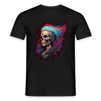 Evil Old Woman Horreur Squelette Démon Bikerin - T-shirt homme - noir - Devant - AI Model Male 178 light (178cm)