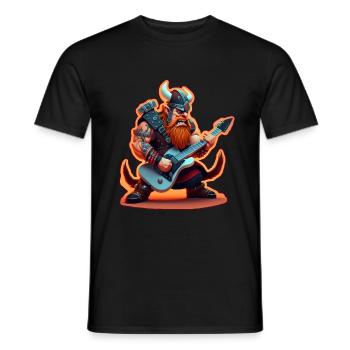 Viking Norse Rock Guitare Nordique Abstrait - T-shirt homme - noir - Devant - AI Model Male 178 light (178cm)