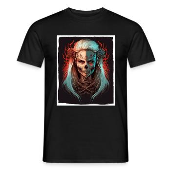 Evil Old Woman Horreur Squelette Démon Bikerin - T-shirt homme - noir - Devant - AI Model Male 178 light (178cm)